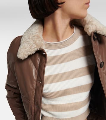 Chaqueta de piel con borrego | Brunello Cucinelli