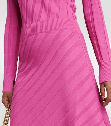 Falda midi asimétrica de punto acanalado | Stella McCartney