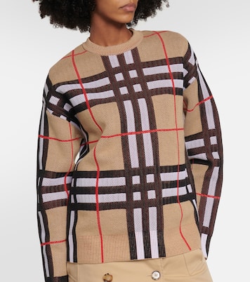 Jersey en mezcla de algodón a cuadros | Burberry
