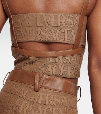 Bustier in jacquard Versace Allover con pelle | Versace