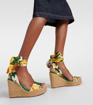 Espadrille-Sandalen aus Satin | Dolce&Gabbana