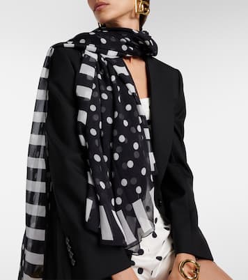 Foulard in chiffon di seta a righe | Dolce&Gabbana