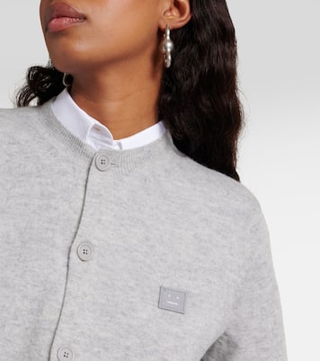 Face crewneck wool cardigan | Acne Studios