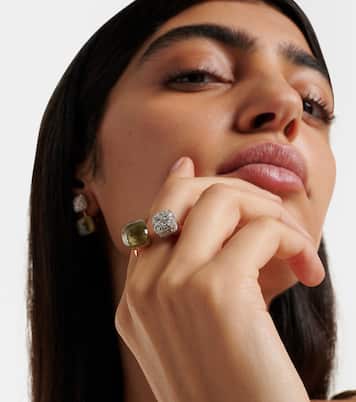 Bague Nudo en or rose et blanc 18 ct, diamants et prasiolite | Pomellato