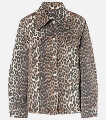 Veste en jean à motif léopard | Ganni
