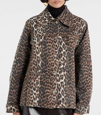 Veste en jean à motif léopard | Ganni