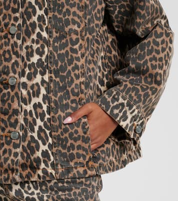 Veste en jean à motif léopard | Ganni