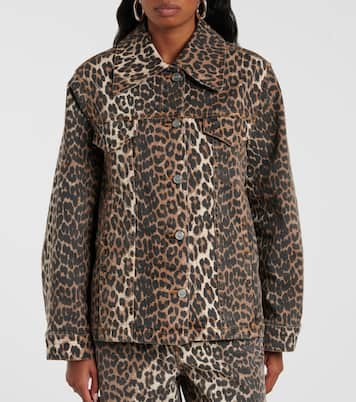 Veste en jean à motif léopard | Ganni