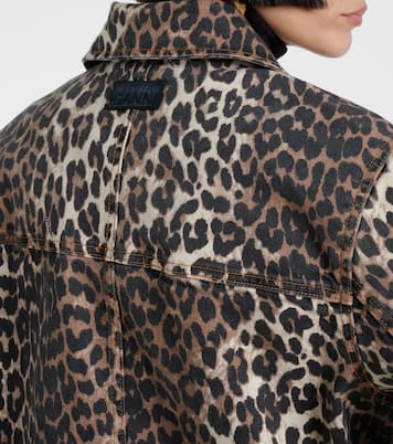 Veste en jean à motif léopard | Ganni