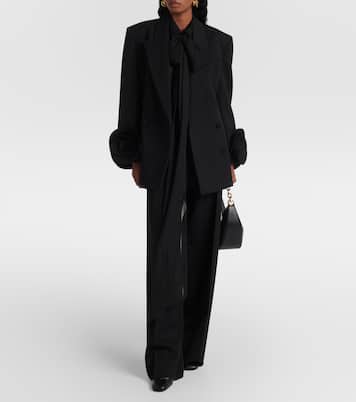 Grisaille virgin wool straight pants | Valentino