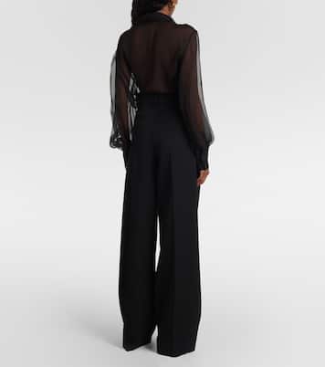 Grisaille virgin wool straight pants | Valentino