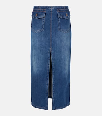 Falda midi de denim con abertura | Chloé