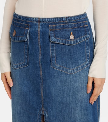 Falda midi de denim con abertura | Chloé