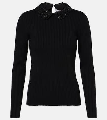 Top in maglia di lana a coste | Carolina Herrera