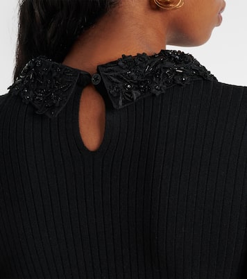 Top in maglia di lana a coste | Carolina Herrera