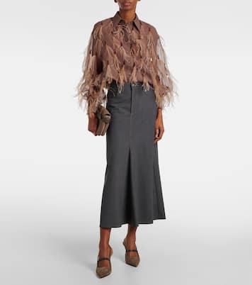 Wool-blend midi skirt | Brunello Cucinelli