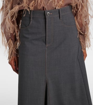 Wool-blend midi skirt | Brunello Cucinelli