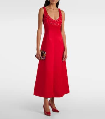 Abito midi Abella in raso con decorazioni | Emilia Wickstead