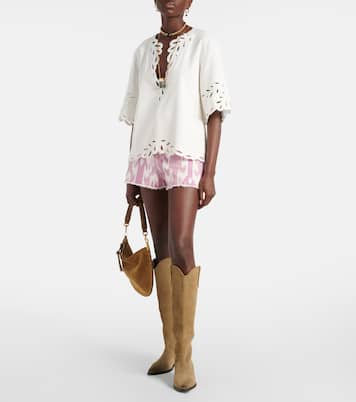 Shorts Lesia de denim bordados | Marant Etoile