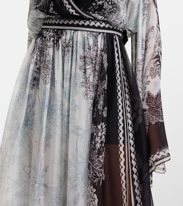 Gonna lunga in chiffon di seta con stampa | Elie Saab
