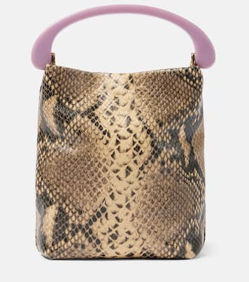 Small snake-effect leather tote bag | Dries Van Noten