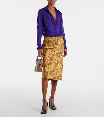 Small snake-effect leather tote bag | Dries Van Noten