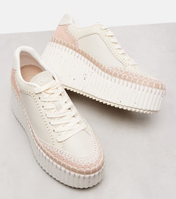 Nama leather wedge sneakers | Chloé