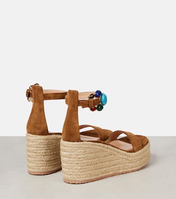 Espadrilles à plateforme en daim à ornements  | Gianvito Rossi