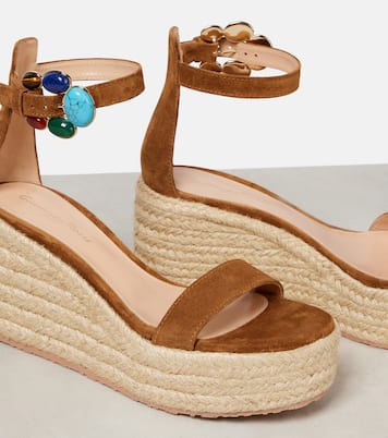 Espadrilles à plateforme en daim à ornements  | Gianvito Rossi