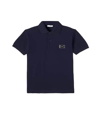 Polo de piqué de algodón con logo | Dolce&Gabbana Kids
