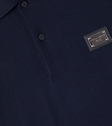 Polo de piqué de algodón con logo | Dolce&Gabbana Kids