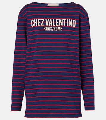 Top Chez Valentino in jersey di cotone a righe | Valentino
