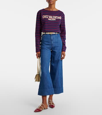 Top Chez Valentino in jersey di cotone a righe | Valentino