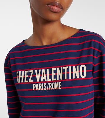 Top Chez Valentino in jersey di cotone a righe | Valentino