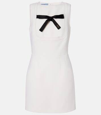 Bow-detail virgin wool minidress | Prada