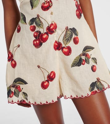 Notes From The Road printed linen romper | Camilla