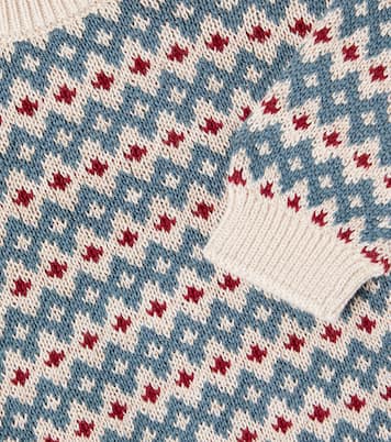 Baby Harlow jacquard cotton sweater | Wheat