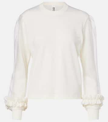 Pullover aus Wolle mit Tüll | Noir Kei Ninomiya
