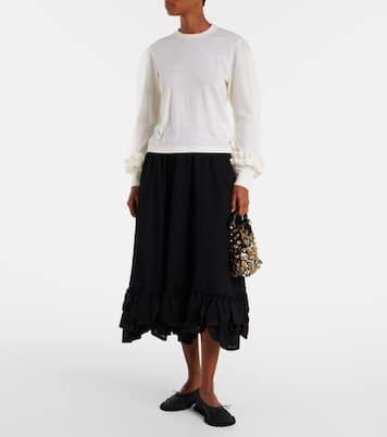 Pullover aus Wolle mit Tüll | Noir Kei Ninomiya