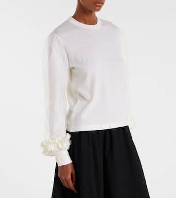 Pullover aus Wolle mit Tüll | Noir Kei Ninomiya