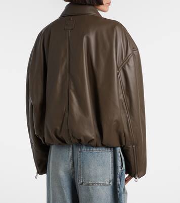 Cropped leather biker jacket | Loewe