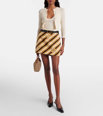 Lace-trimmed ribbed-knit cotton cardigan | Gucci