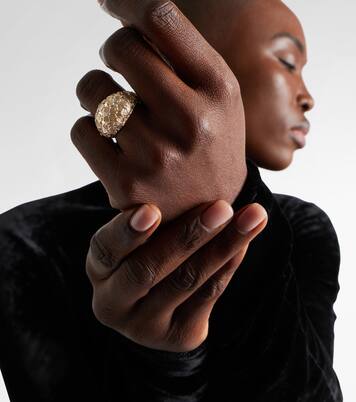 Dôme Fleurie 9kt gold (375/1000) ring with diamonds | Yvonne Léon