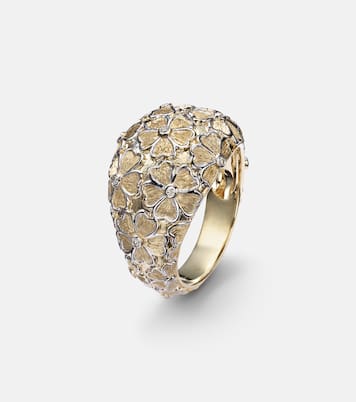 Dôme Fleurie 9kt gold (375/1000) ring with diamonds | Yvonne Léon