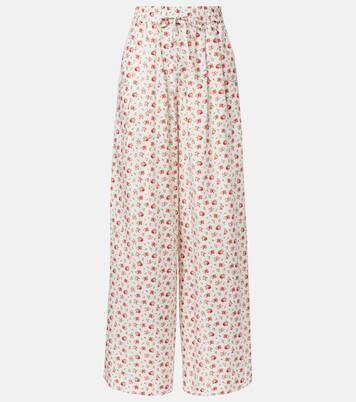 Floral cotton-blend poplin wide-leg pants | Dolce&Gabbana