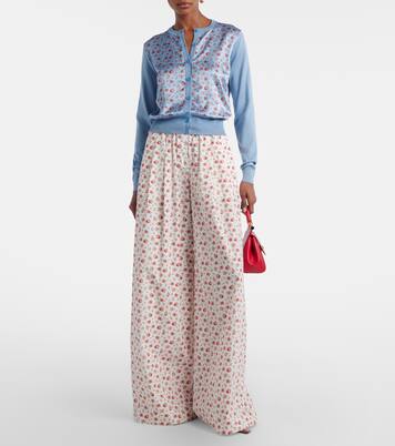 Floral cotton-blend poplin wide-leg pants | Dolce&Gabbana