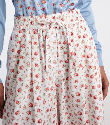 Floral cotton-blend poplin wide-leg pants | Dolce&Gabbana