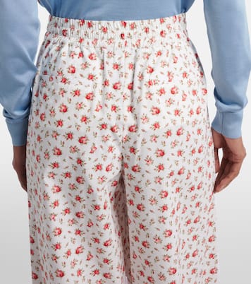 Floral cotton-blend poplin wide-leg pants | Dolce&Gabbana