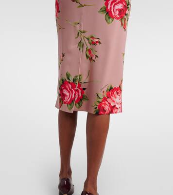 Floral silk-blend midi dress | Dolce&Gabbana