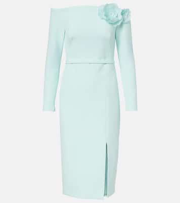 Jay floral-appliqué crêpe midi dress | Safiyaa